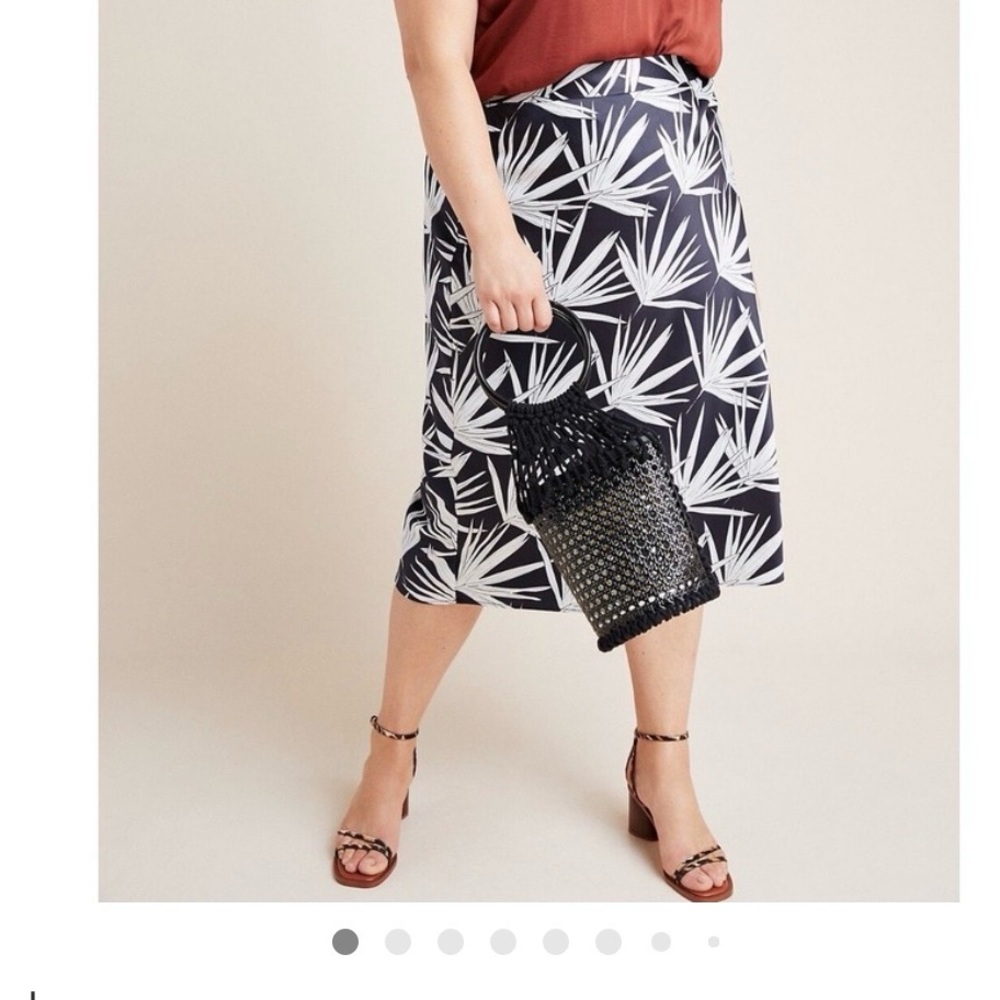 NWOT Anthropologie Hutch Black and White Leaf Pattern Skirt